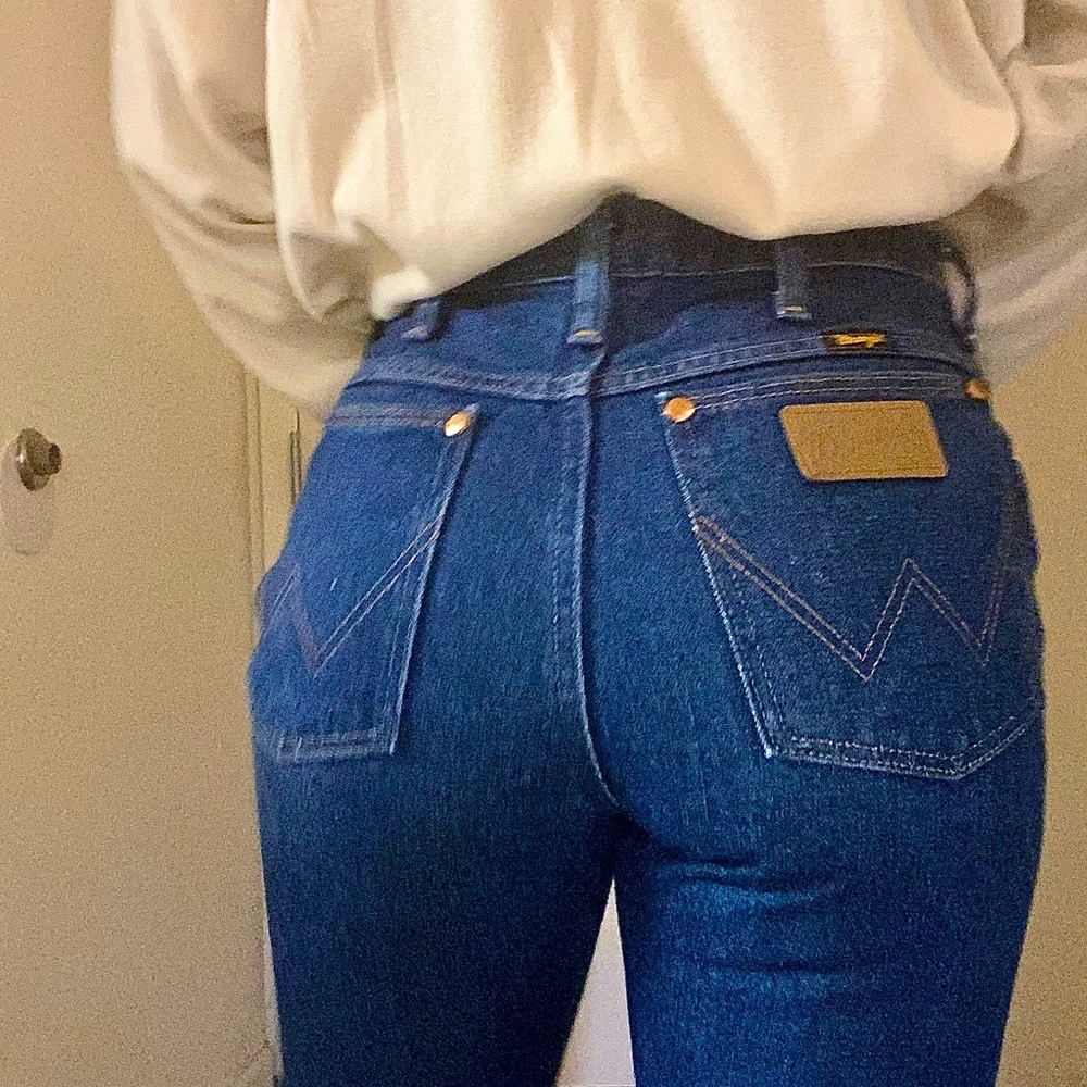 Wrangler Cowboy Cut Slim Fit Denim, Size: 29x34, Dark/Medium Wash